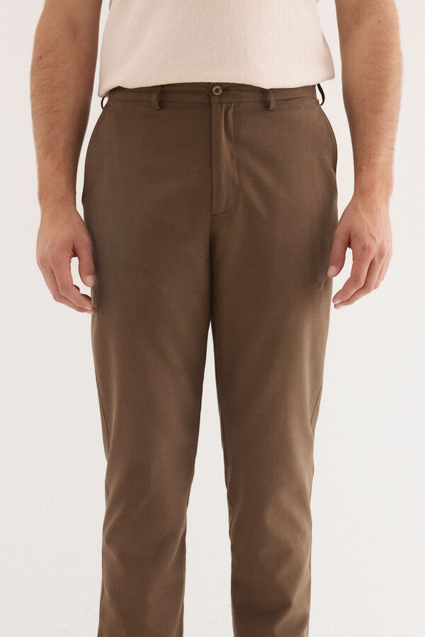 Pedro del Hierro Cal&ccedil;as worker regular em linho Marrom