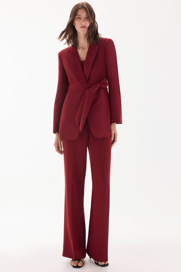 TFP by Tamara Falc&oacute; Blazer com cinto Bordeaux
