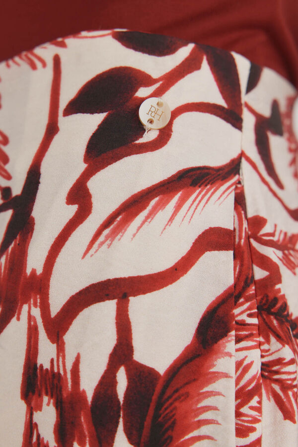 Pedro del Hierro Pantal&oacute;n cierre lateral con bot&oacute;n Burdeos