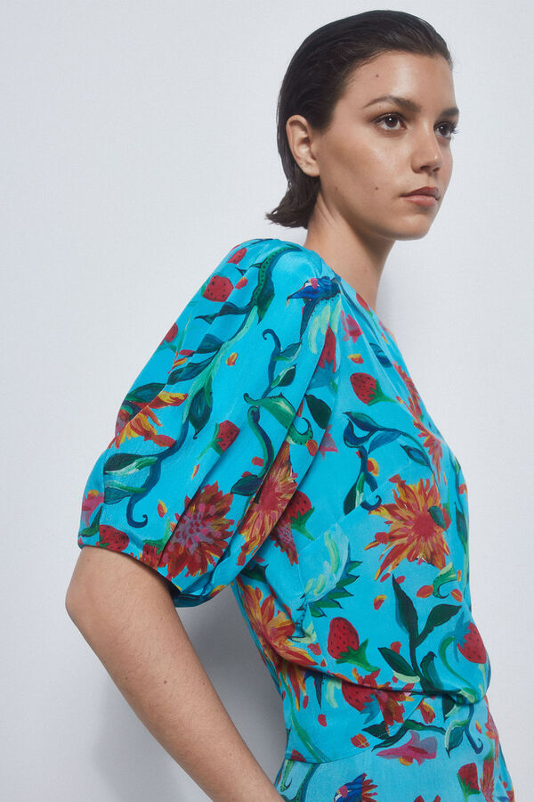 Pedro del Hierro Top assim&eacute;trico estampado Azul