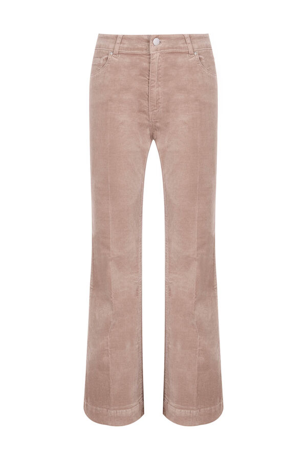 Pedro del Hierro Cal&ccedil;a flare de veludo Cizento
