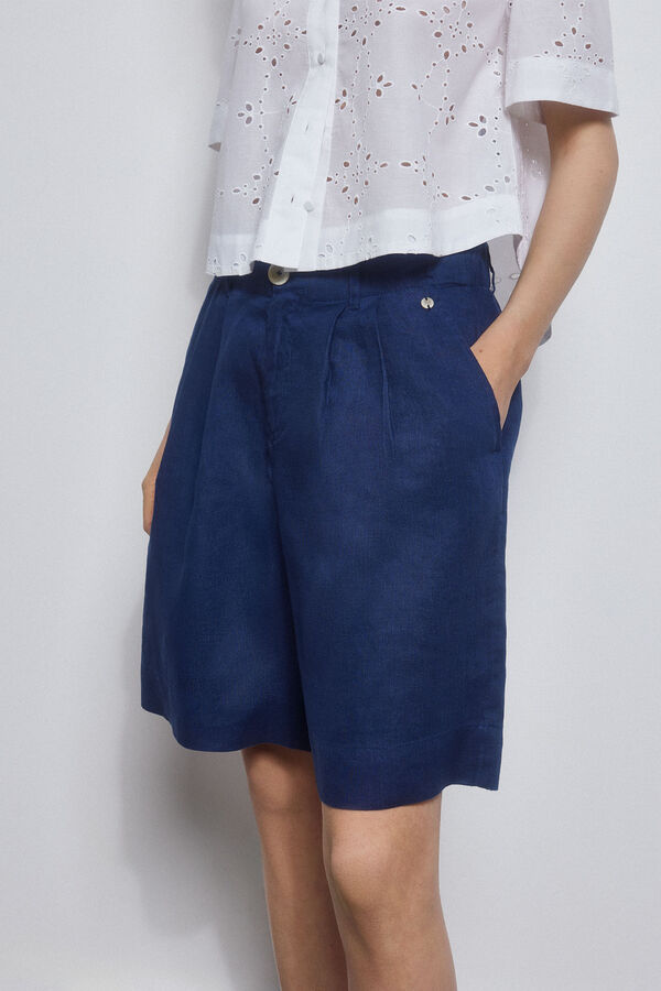 Pedro del Hierro Bermudas linho Azul