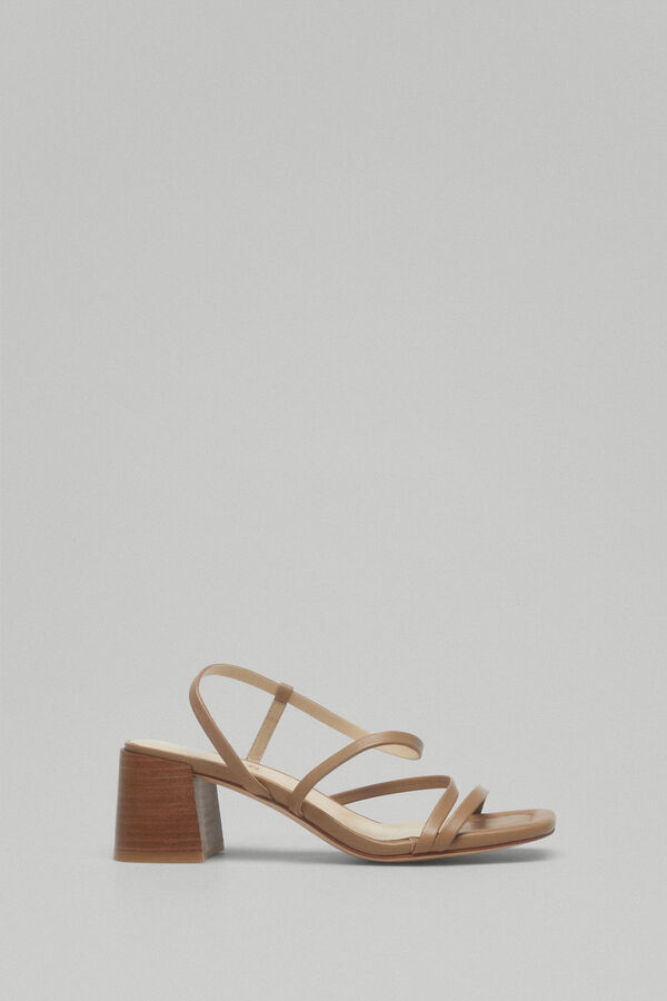 Pedro del Hierro Sandalia tac&oacute;n media multi tiras Beige