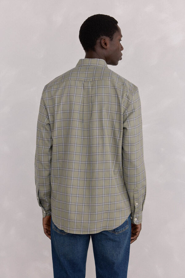 Pedro del Hierro Camisa cuadros Tencel Verde