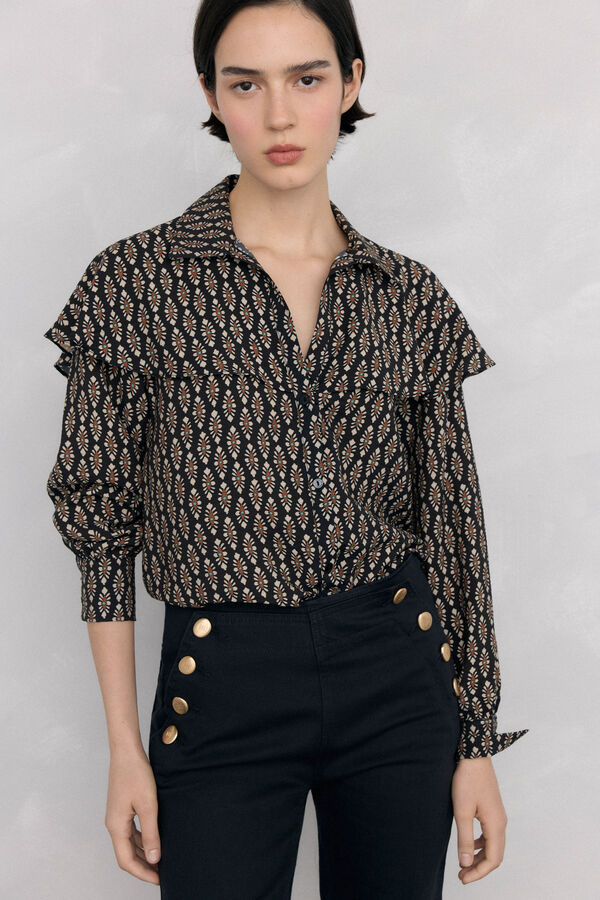 Pedro del Hierro Blusa estampada capa Cizento