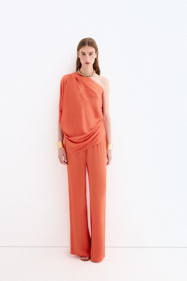 Pedro del Hierro Top assim&eacute;trico desfile Laranja