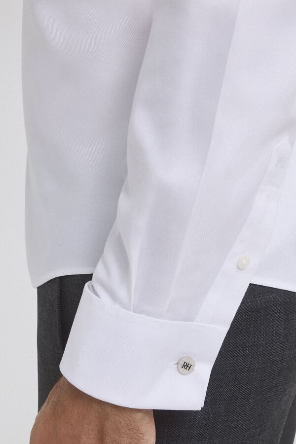 Pedro del Hierro Camisa vestir pu&ntilde;o gemelos non iron + antimanchas Blanco