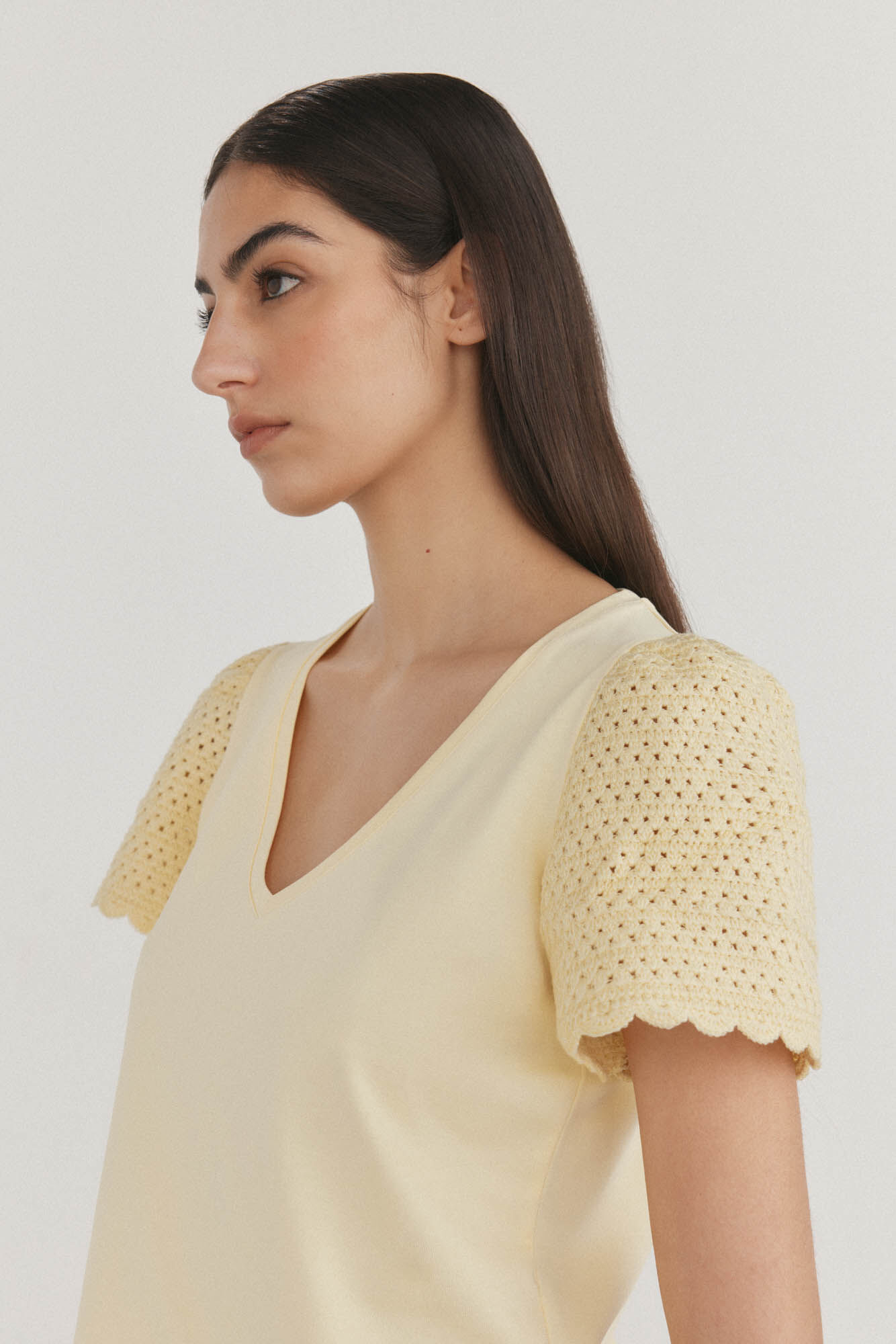 Pedro del Hierro T-shirt manga curta em crochet