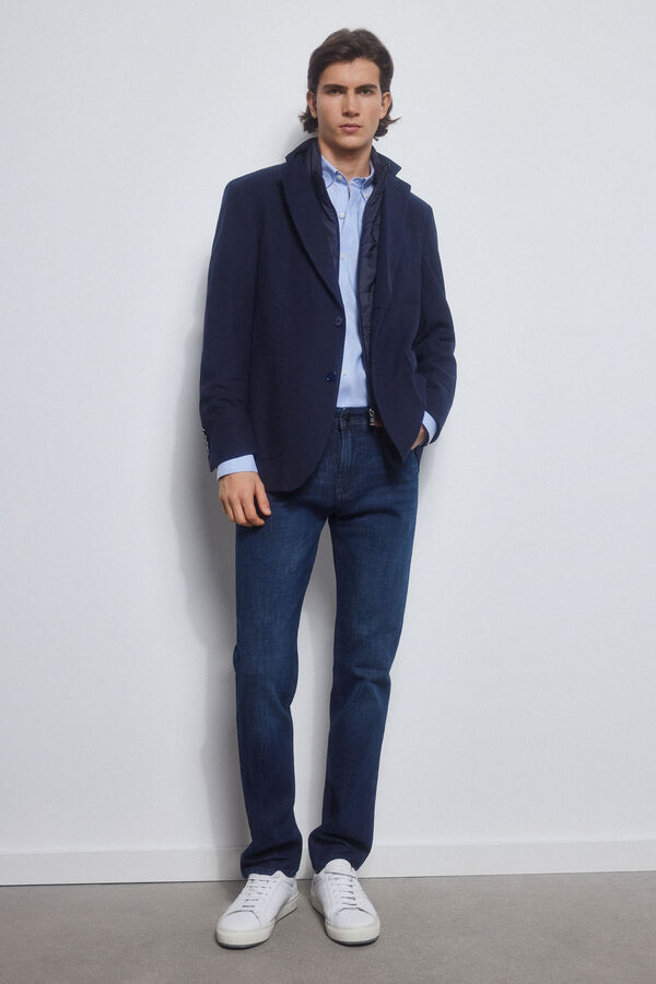 Pedro del Hierro Americana de punto con desmontable Azul