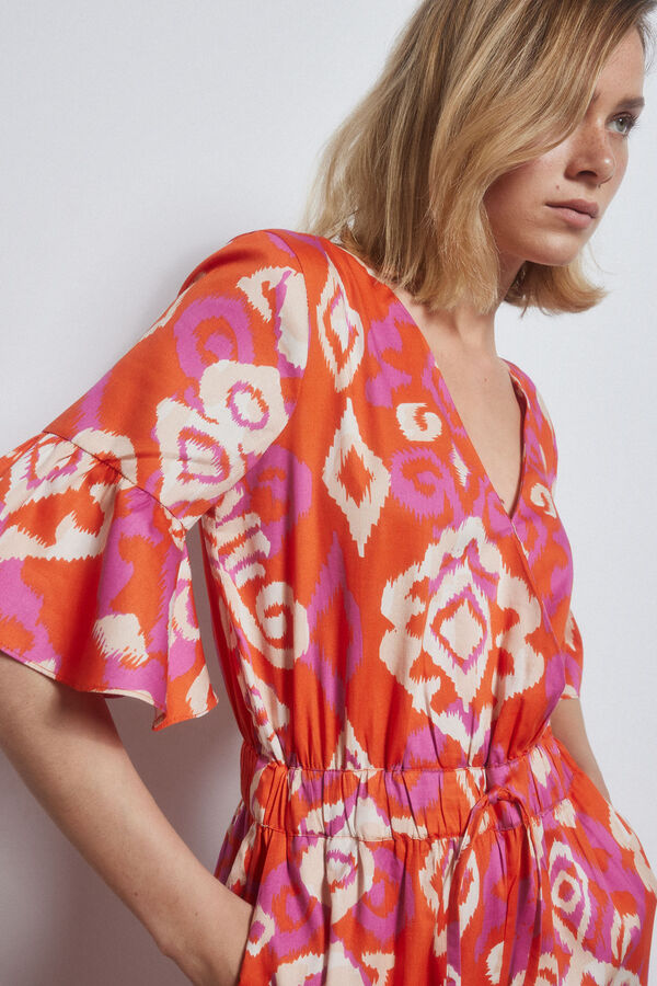 Pedro del Hierro Mono de popelin estampado Naranja