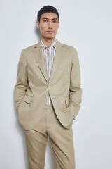 Pedro del Hierro Blazer algod&atilde;o-linho slim fit Beige