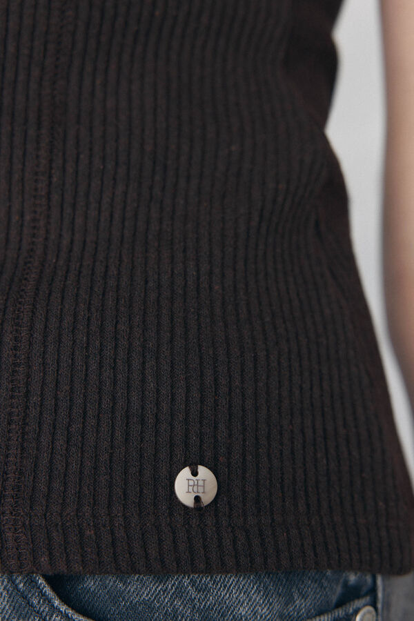 Pedro del Hierro Camiseta canale tirantes Marr&oacute;n