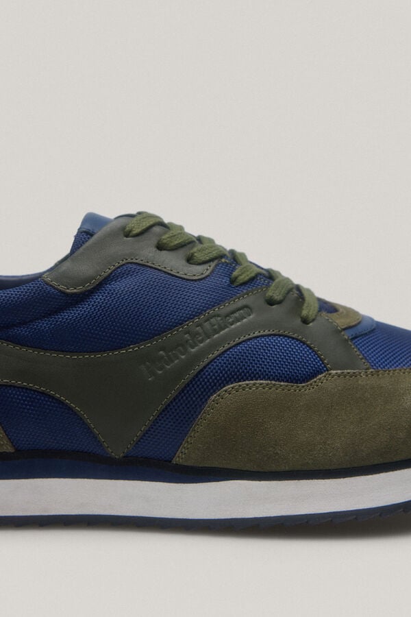 Pedro del Hierro T&ecirc;nis de couro e nylon com sola de borracha Verde