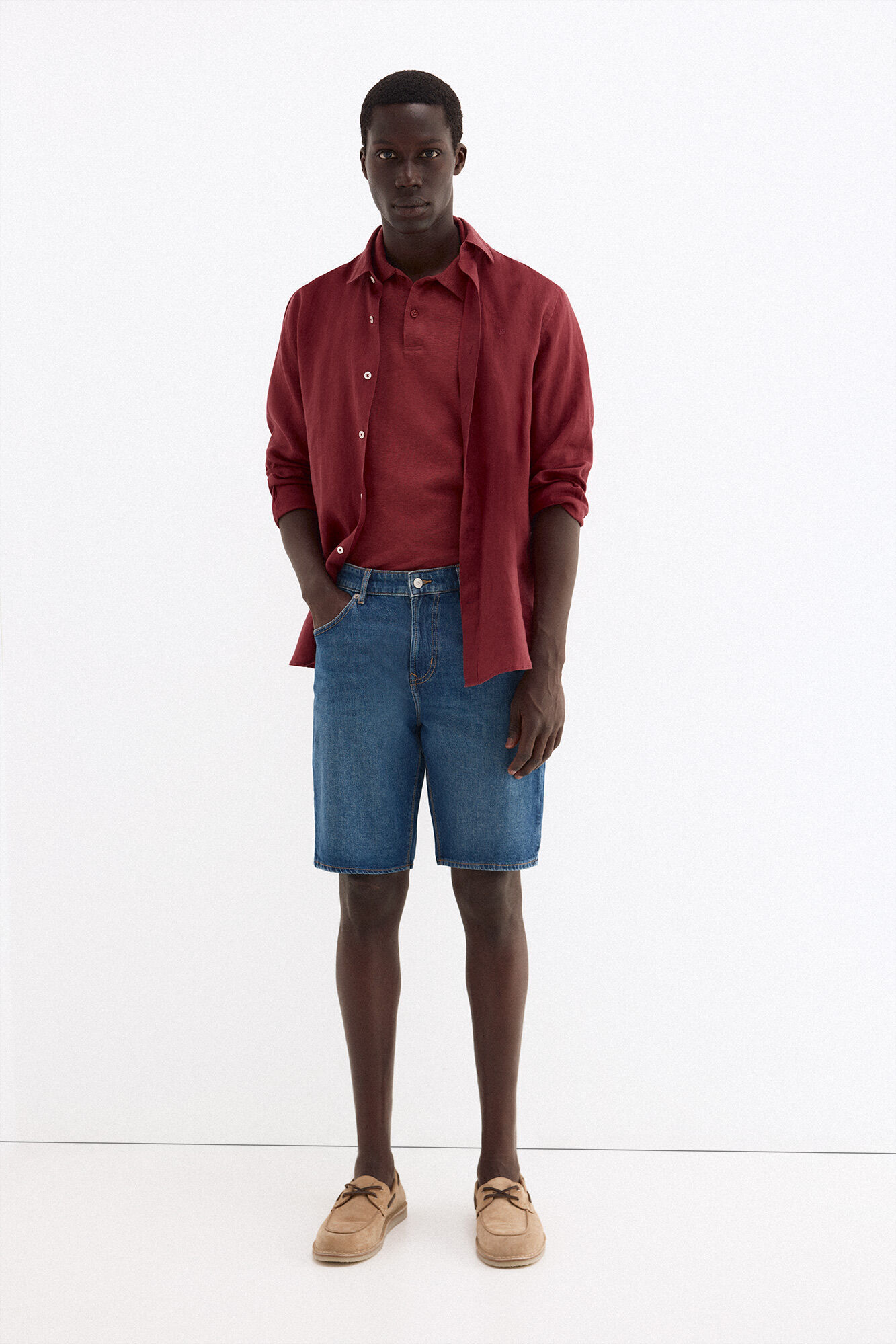 Pedro del Hierro Bermuda regular em denim