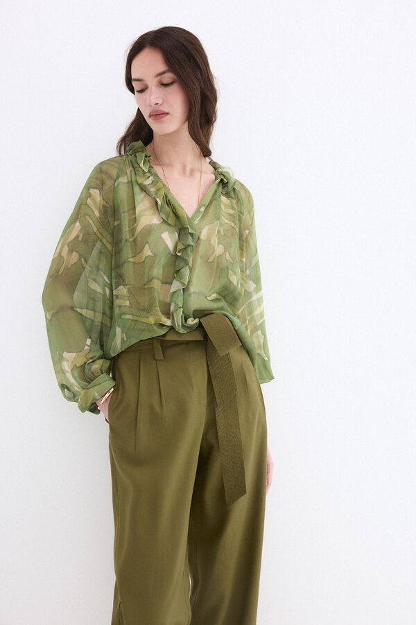 Pedro del Hierro Blusa estampada Verde