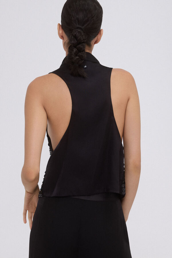Pedro del Hierro Chaleco lentejuelas negro Negro