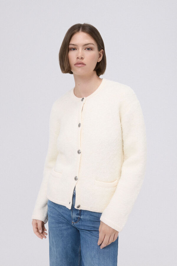 TFP by Tamara Falc&oacute; Chaqueta de punto boucle Beige