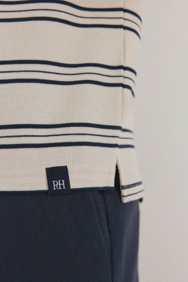 Pedro del Hierro Polo de rayas estructura Crudo