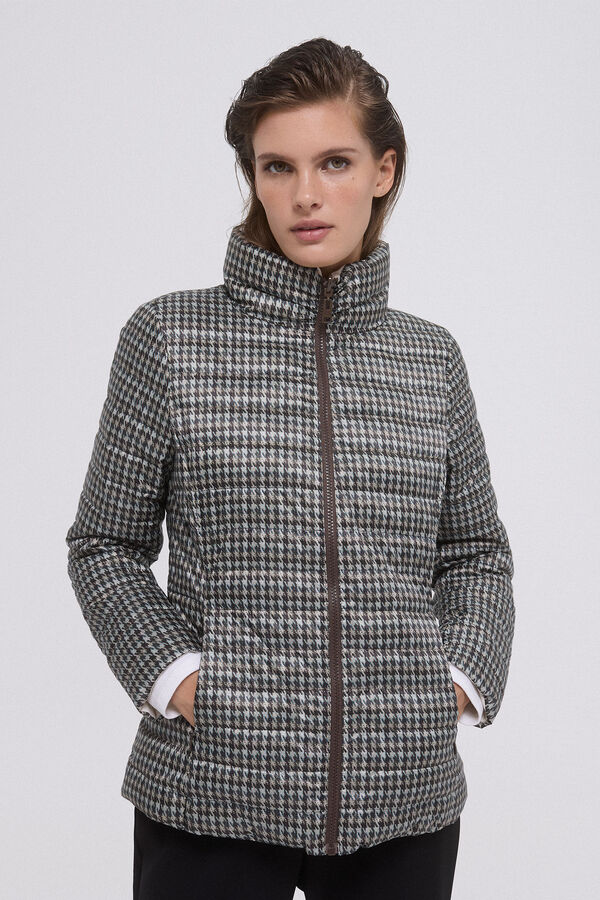 Pedro del Hierro Jaqueta acolchoada revers&iacute;vel estampada Marrom