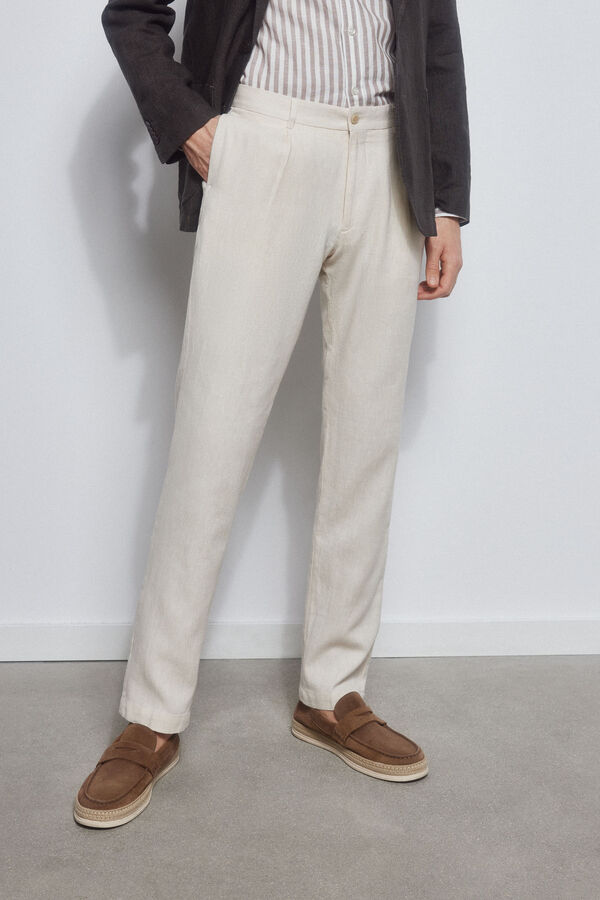 Pedro del Hierro Cal&ccedil;as chino regular fit Beige