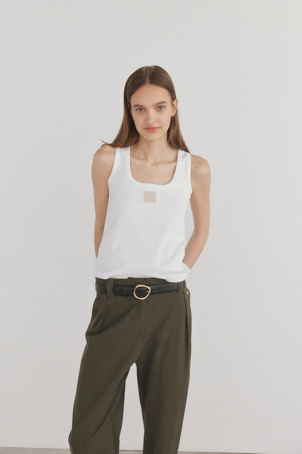 Pedro del Hierro Camiseta b&aacute;sica tirantes Blanco