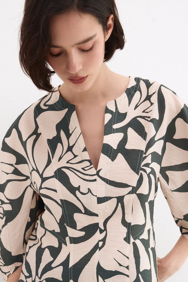 Pedro del Hierro Blusa estampada Beige