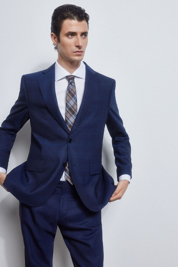 Pedro del Hierro Americana quadrados tailored fit Azul