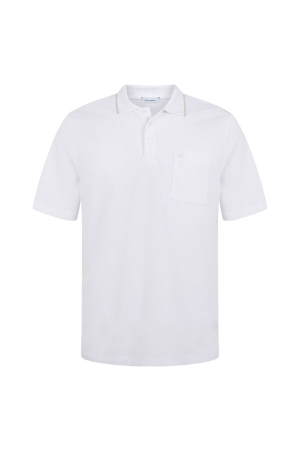 Pedro del Hierro Polo com textura Branco