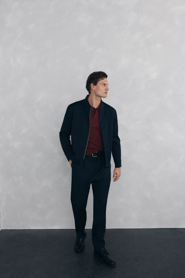 Pedro del Hierro Jersey cuello johny lana merino y cashmere Burdeos