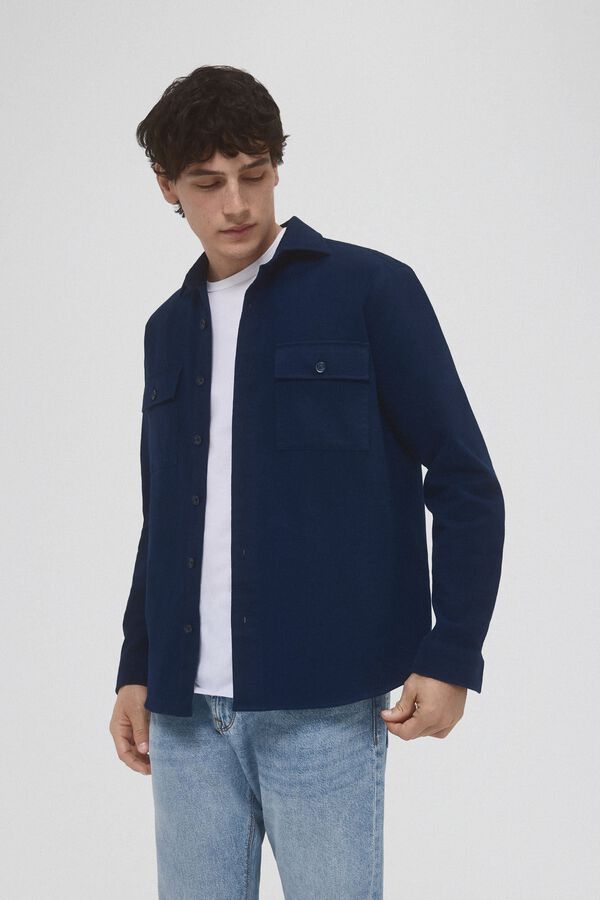 Pedro del Hierro Camiseta lisa coordenada Azul