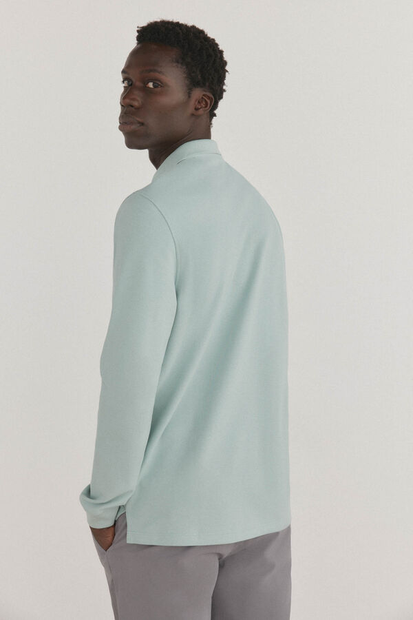 Pedro del Hierro Polo b&aacute;sico manga larga Azul