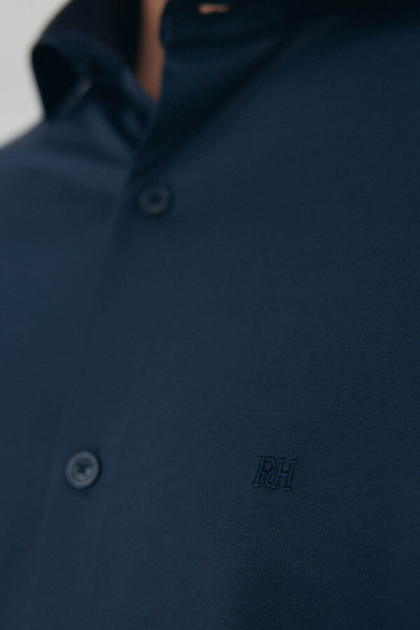 Pedro del Hierro Camisa de malha malha Azul