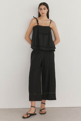 Pedro del Hierro Pantalon cropped ancho Negro