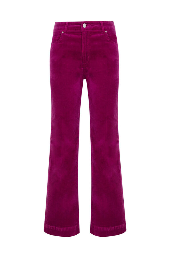 Pedro del Hierro Cal&ccedil;a flare de veludo Rosa