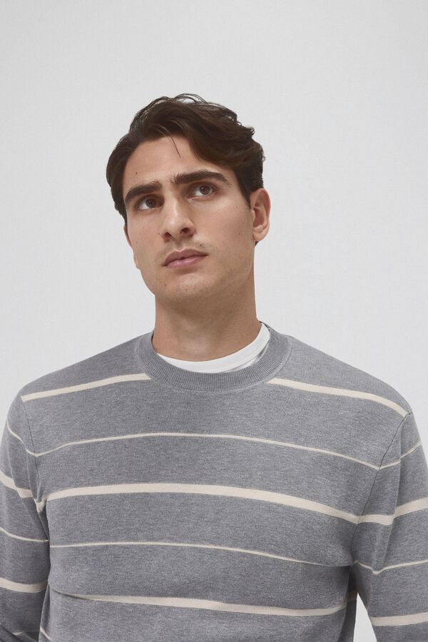 Pedro del Hierro Jersey punto rayas horizontales Gris
