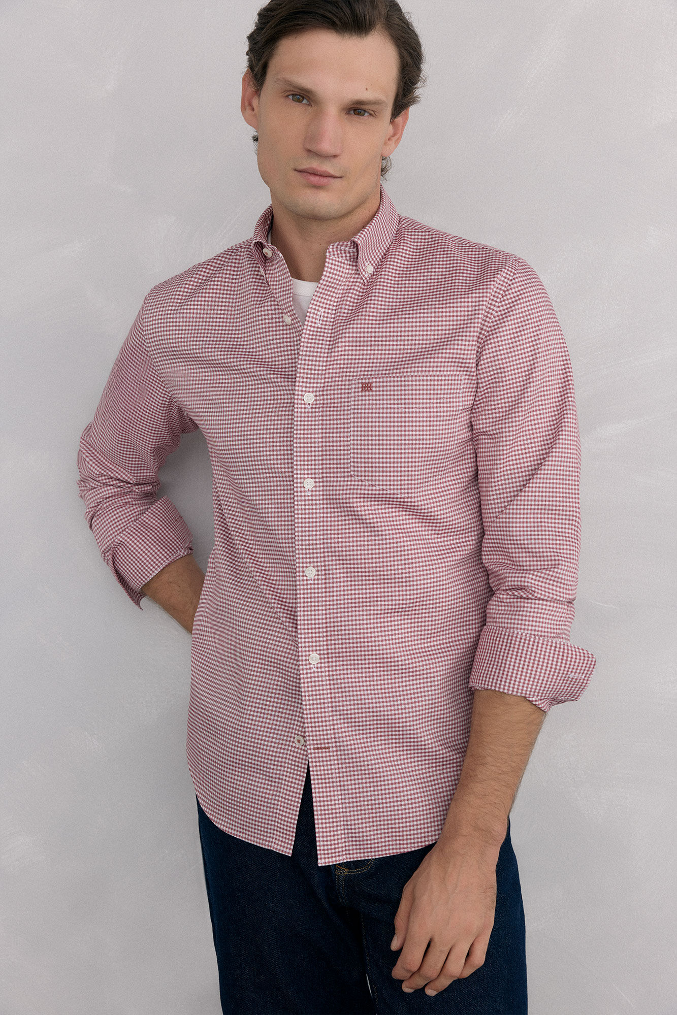 Pedro del Hierro Camisa non iron oxford cuadros