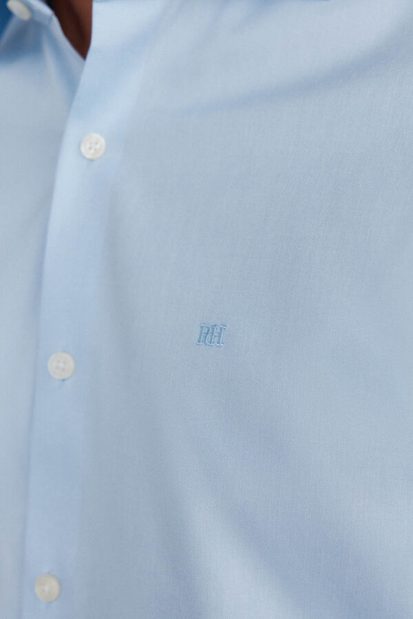 Pedro del Hierro Camisa social lisa que n&atilde;o pode ser passada a ferro + resistente a manchas Azul