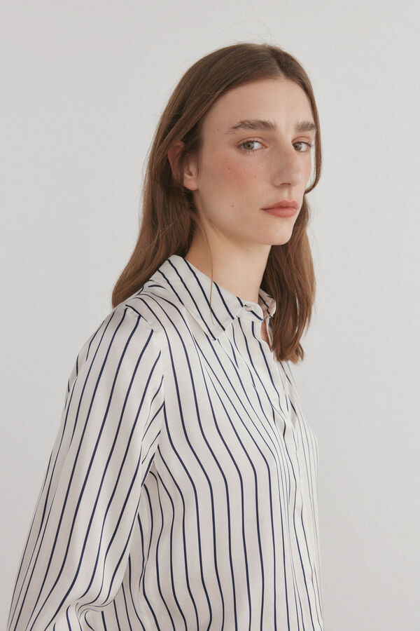 Pedro del Hierro Camisa satinada fluida Azul