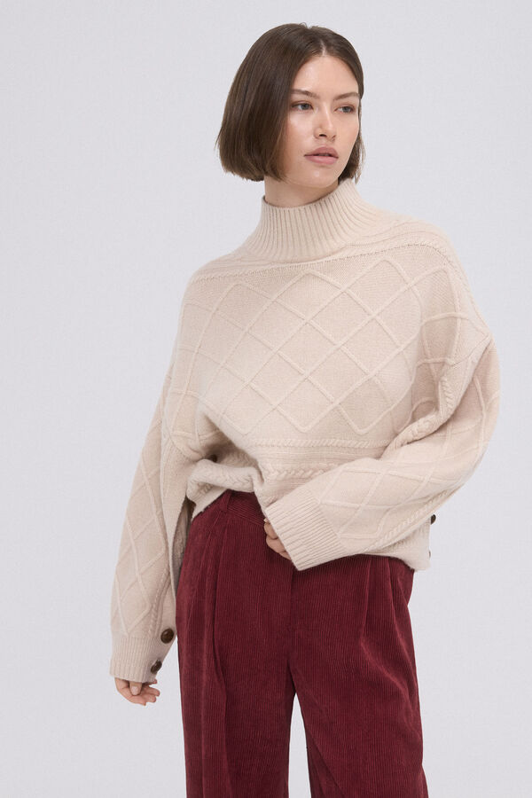 TFP by Tamara Falcó Jersey oversize ochos y rombos Marrón