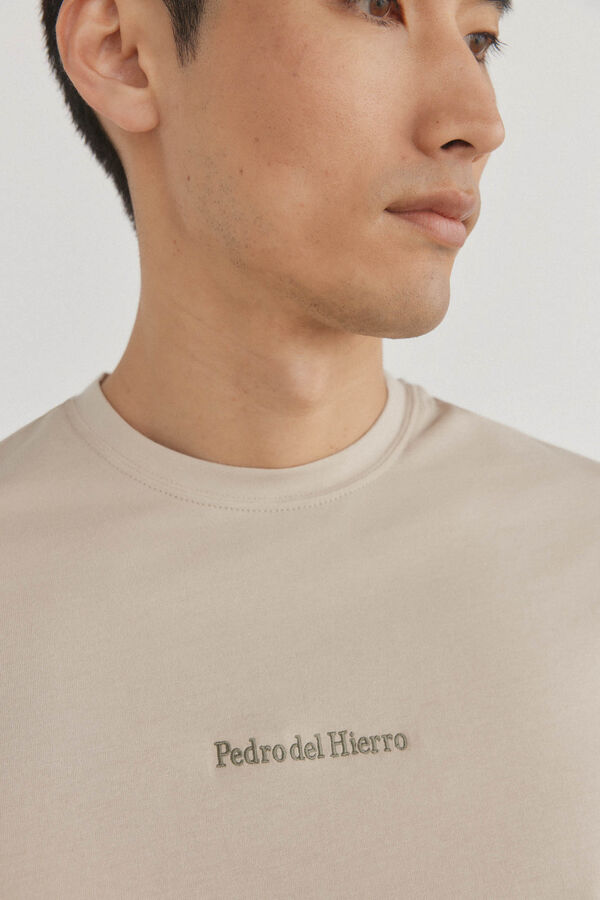 Pedro del Hierro Camiseta logo posicional Beige