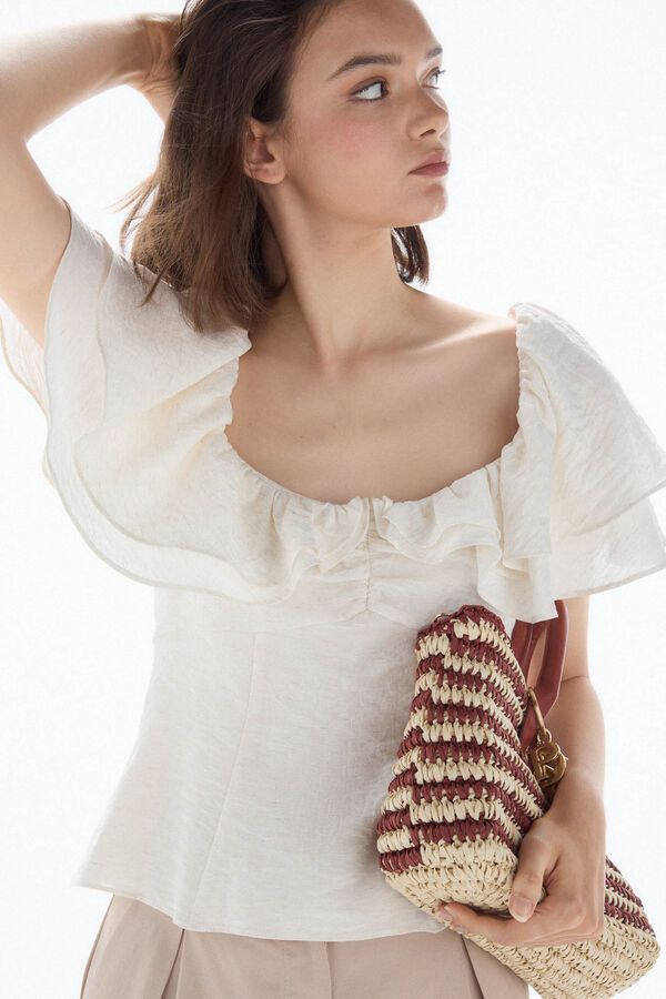 TFP by Tamara Falcó Top rústico volantes Blanco