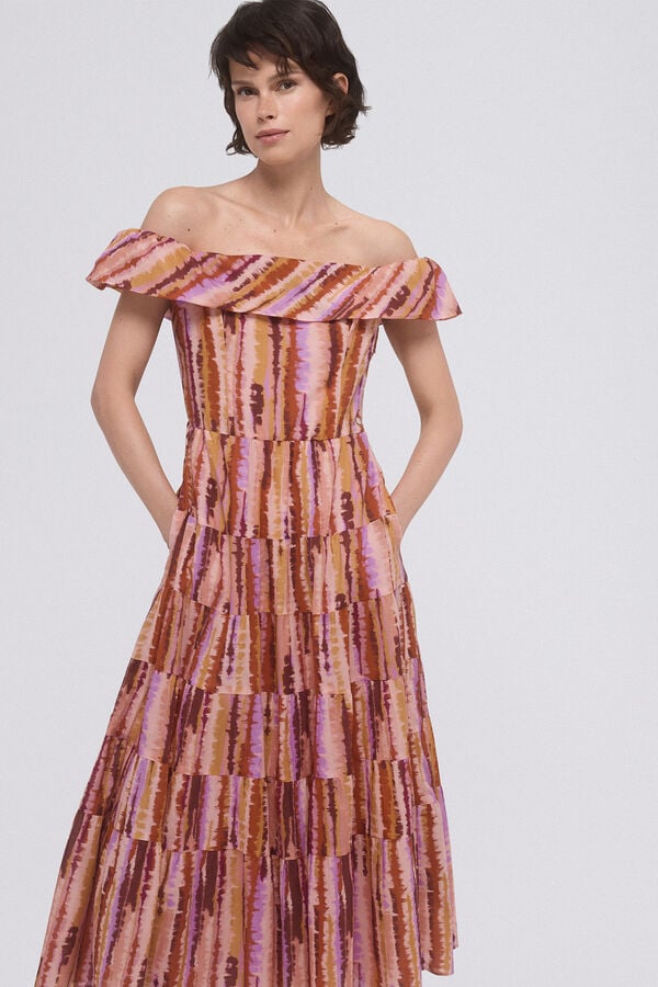 Pedro del Hierro Vestido estampado volante Varios