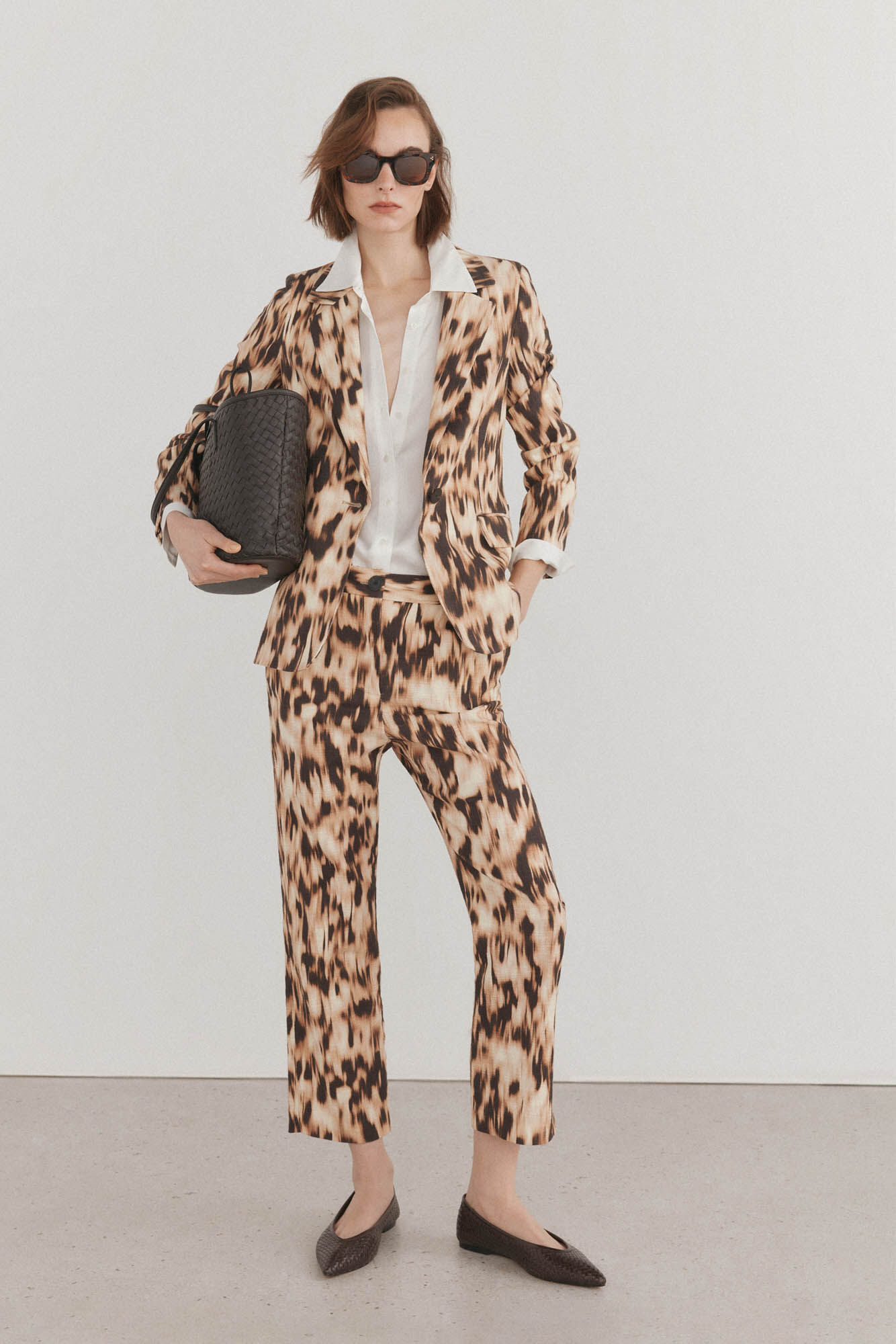 Pedro del Hierro Pantalon estampado crop flare