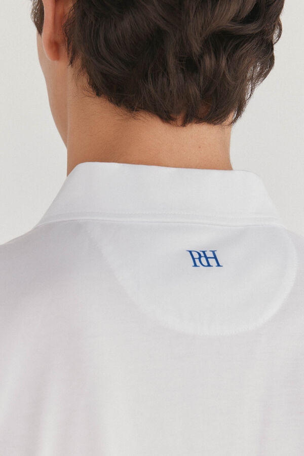 Pedro del Hierro Polo de golfe riscas Branco