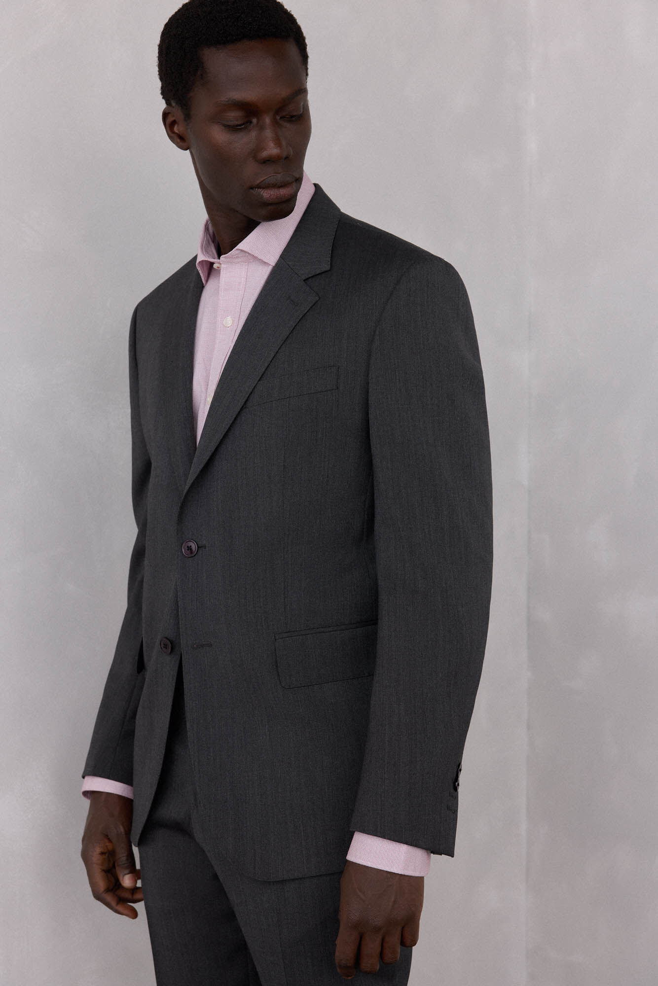 Pedro del Hierro Blazer cinza estruturado slim fit bi-el&aacute;stico