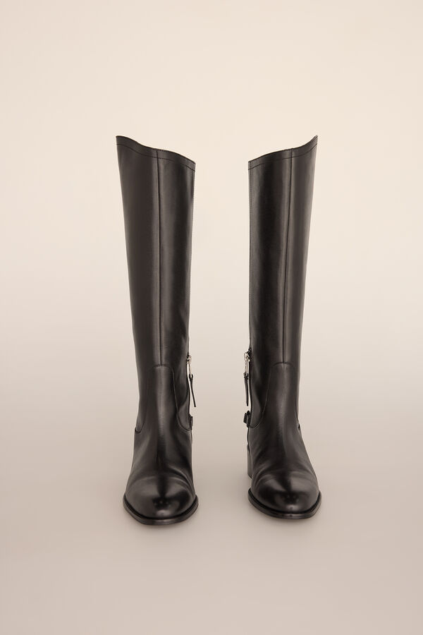 Pedro del Hierro Bota equestre com detalhe met&aacute;lico Preto