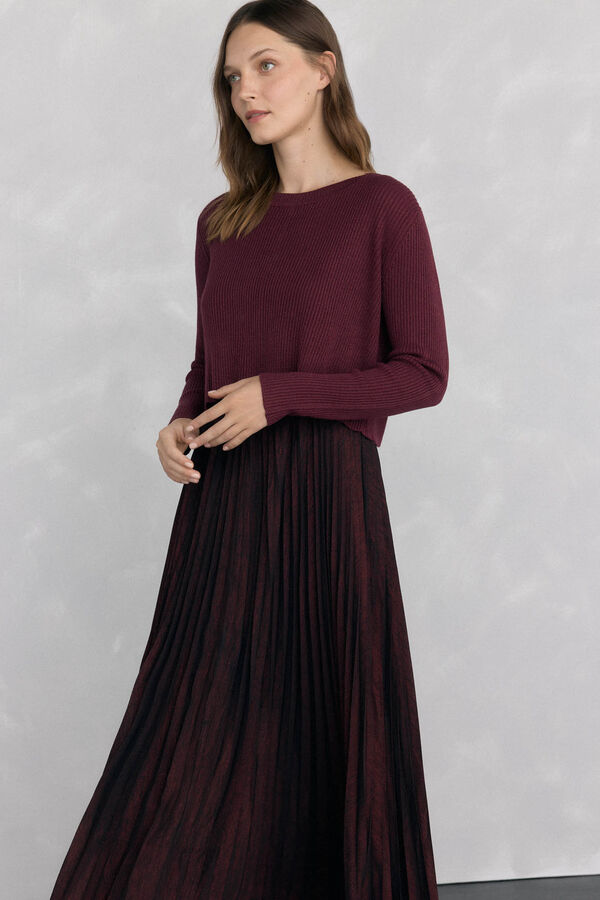 Pedro del Hierro Vestido de duas pe&ccedil;as com glitter Bordeaux