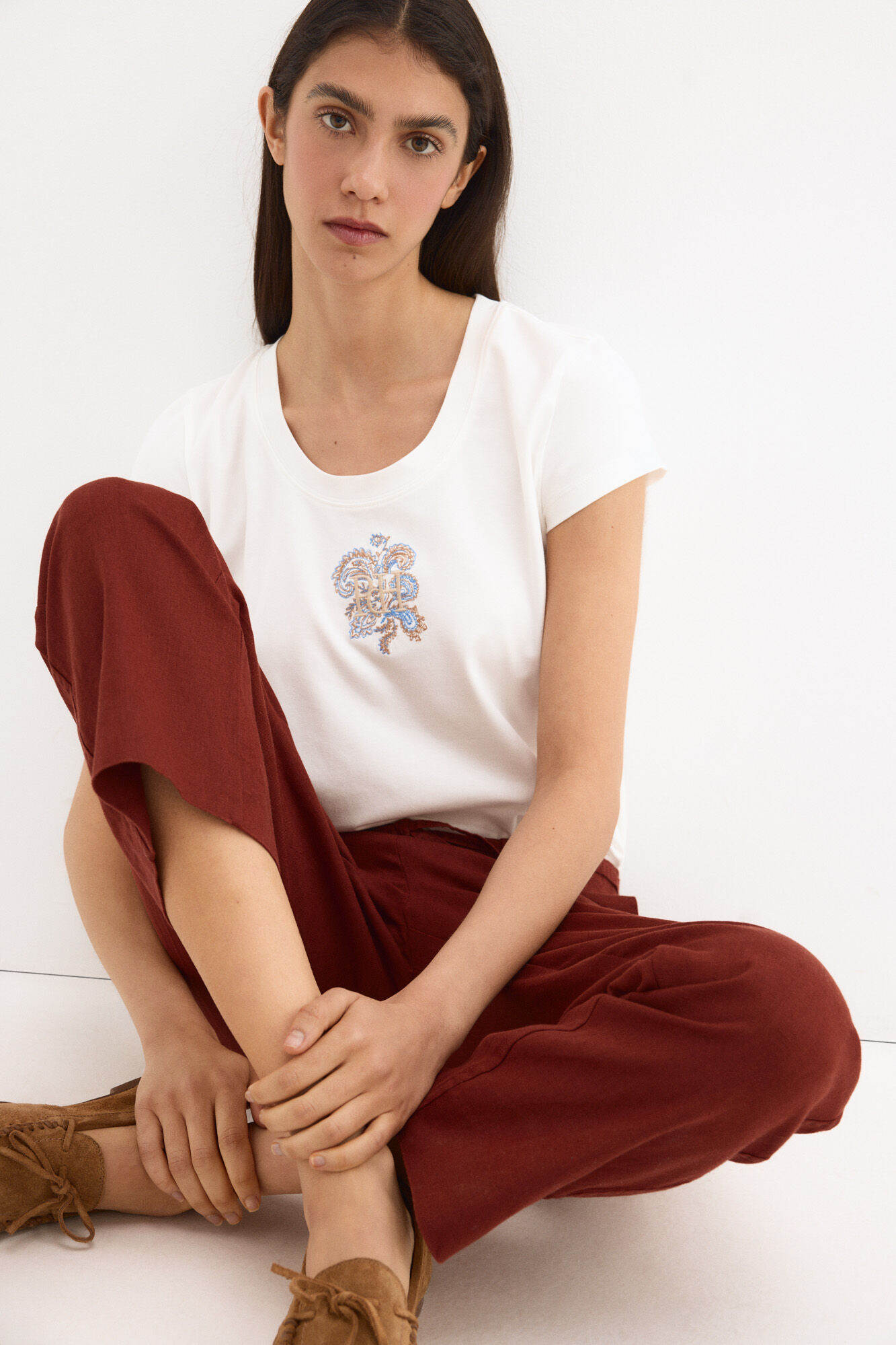 Pedro del Hierro T-shirt de manga curta com bordado
