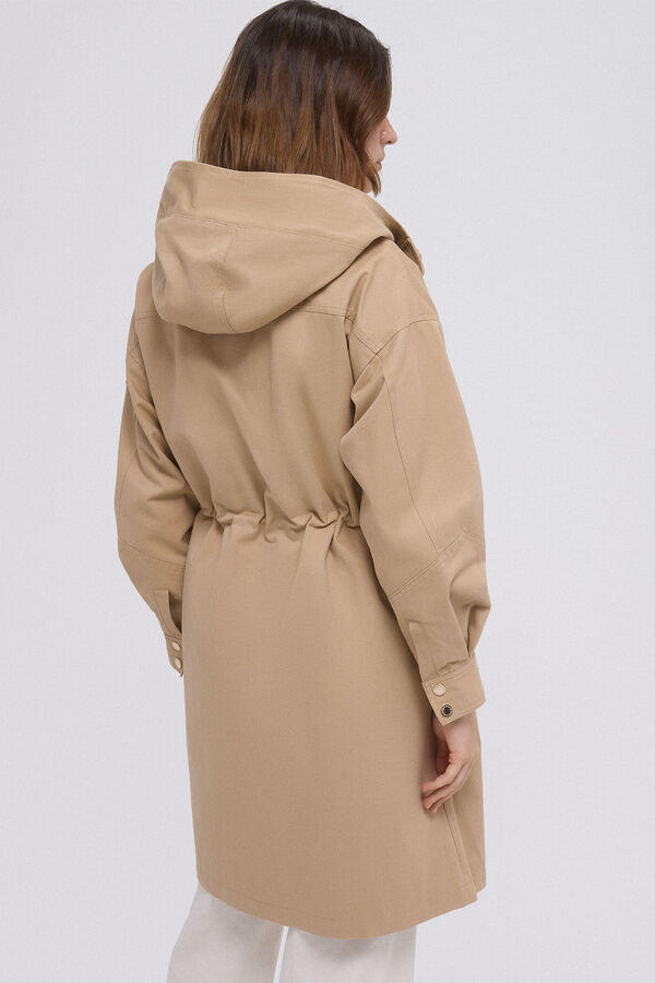 Pedro del Hierro Parka algod&atilde;o capuz Beige