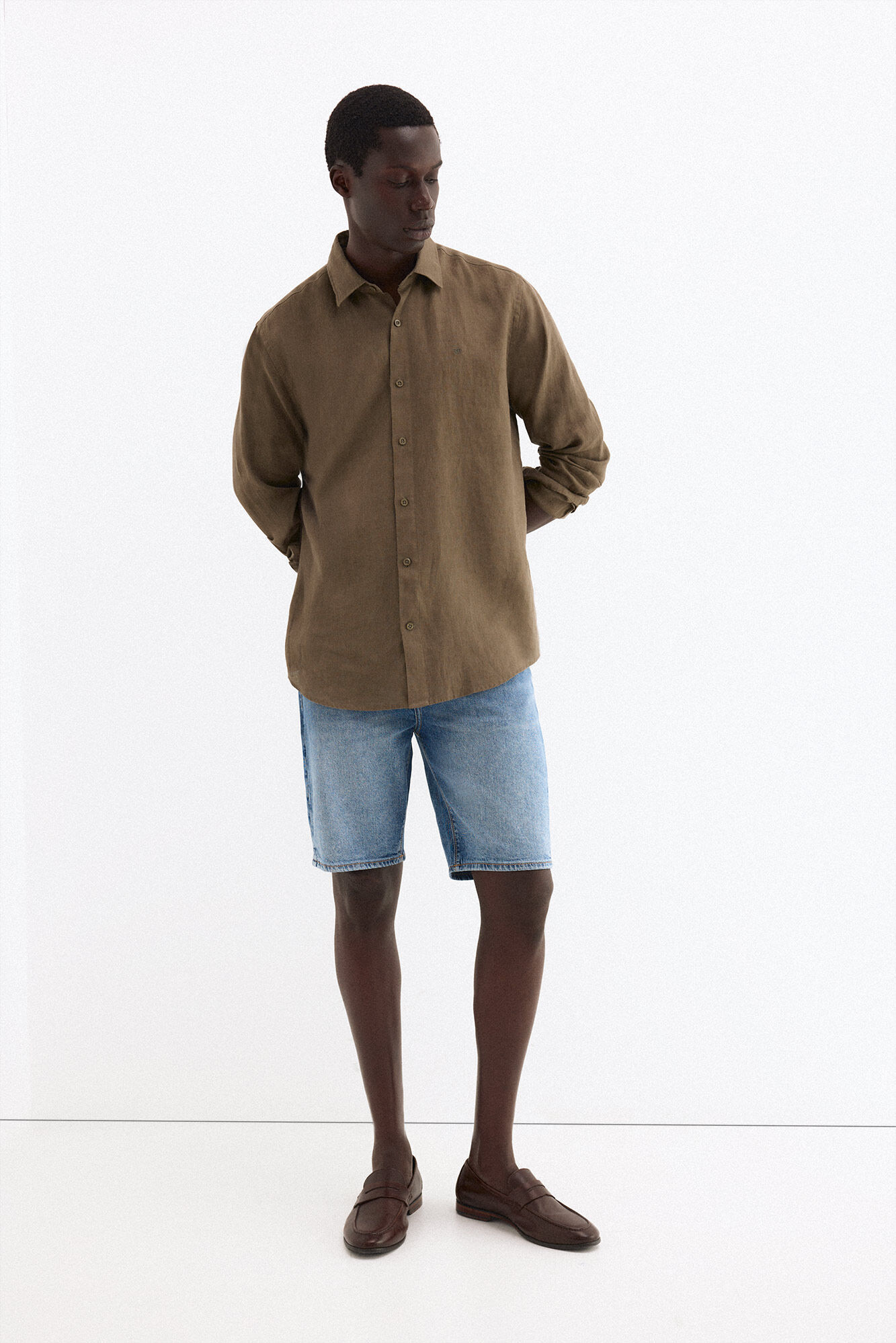 Pedro del Hierro Bermuda regular em denim